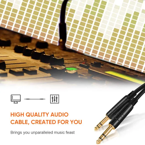 Miniatura 4 de CableCreation Cable TRS de 1/4'' de 6 pies, Cable de Guitarra de Instrumento de Grado Profesional, Cable de Audio Estéreo Balanceado de 1/4 Pulgada