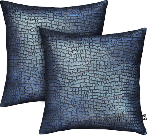 Funda de almohada de piel de cordero – Funda de cojín para sofá, fundas decorativas para sala de estar o dormitorio, 22 x 22 pulgadas, color azul