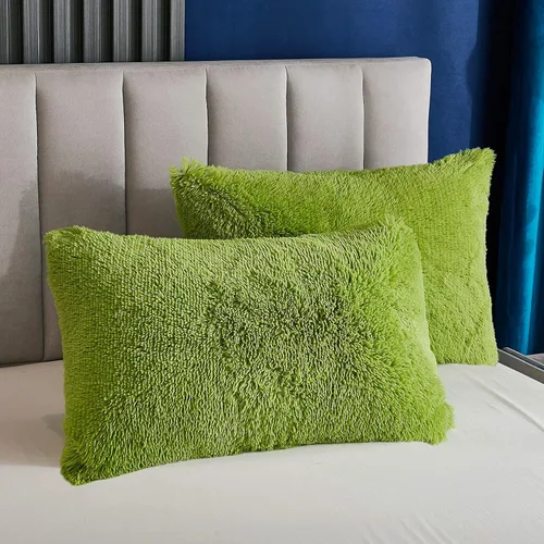 Miniatura 3 de Juego de funda de edredón de lujo de pelo ultra suave y mullido de tamaño individual, juego de ropa de cama de piel sintética