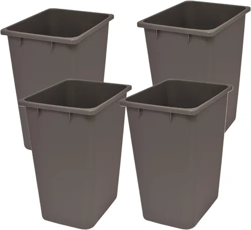 Miniatura 8 de Cubo de basura de plástico – 35 cuartos (9 galones) – Cubo de basura interior para cocina, hogar, oficina y uso comercial – Cubo grande de Gris