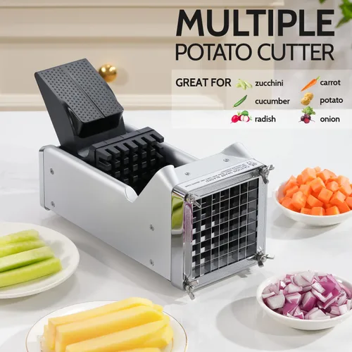 Miniatura 5 de Cortador de papas, Sopito con hoja de acero inoxidable para freír papas fritas de 1/2 pulgada, ideal para papas, zanahorias y pepinos, uso doméstico