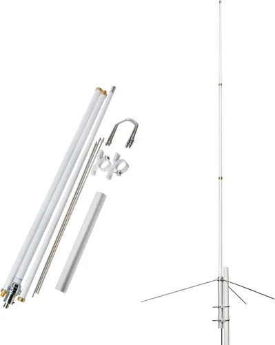 Miniatura 8 de UAYESOK Antena base de doble banda VHF/UHF 2M/27.6 in fibra de vidrio 5.8 pies 200 W alta ganancia para radioaficionado repetidor escáner