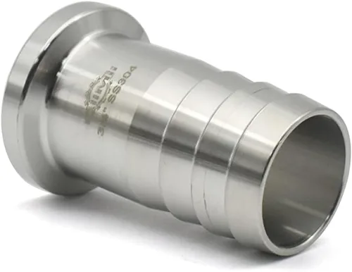 Miniatura 4 de Adaptador de púas de manguera de abrazadera triple SS316L de 3/4 "con brida 0.992 in manguera sanitaria accesorio de tubería