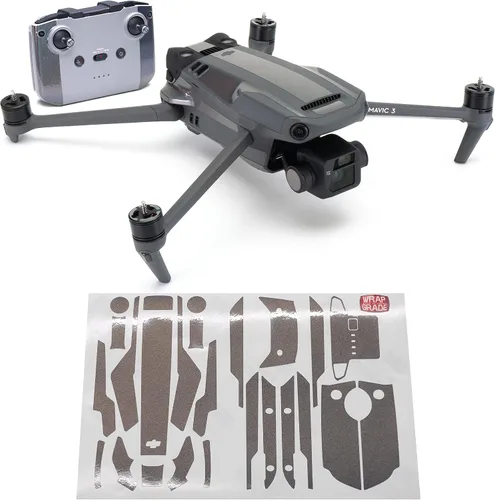 Miniatura 12 de WRAPGRADE Adhesivos parciales para DJI Mavic 3 / Mavic 3 Classic Accent Color (AIRFORCE SILVER)