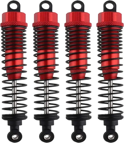4 amortiguadores de aluminio delanteros y traseros (4.331 in, rellenos de aceite) para Redcat Gen7 Pro Sport Everest 10 Gen 8 v2 Volcano Epx Pro Rojo