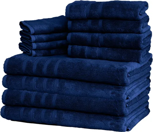 Miniatura 52 de Mosobam Juego de toallas turcas de lujo de 12 piezas XL de 35 x 70 pulgadas, 16 x 30 pulgadas, 13 x 13 pulgadas, azul Allure de 700 GSM, viscosa