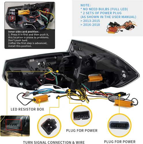 Miniatura 3 de YUANZHENG Luces traseras secuenciales LED para [BMW F30 F80 320i 328i 335i Sedan 6ª generación 2013 2014 2015 2016 2017 2018] con DRL de fibra Rojo