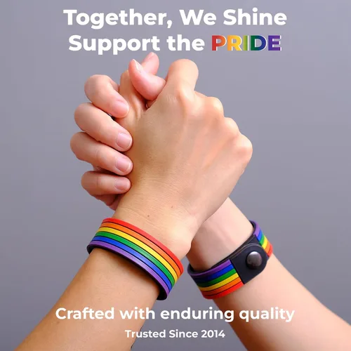 Miniatura 2 de Pulsera de orgullo arco iris para hombres y mujeres Bi Pride Bisexual Pulsera Lgbt regalos