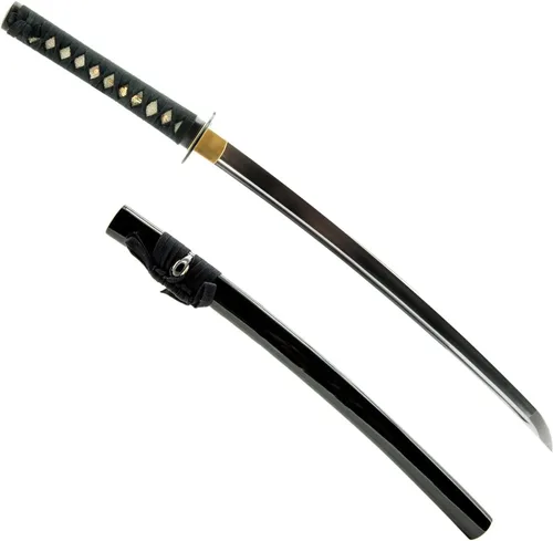 Grúa de baile Wakizashi, espada de espiga completa forjada a mano de acero al carbono 1060 | grúa bailarina de hierro tsuba 1060 wakizashi, patrón