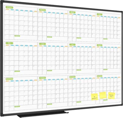 Miniatura 7 de JILoffice Calendario de Pizarra Blanca Magnética de Borrado en Seco, Planificador de Pizarra Blanca de 2 Meses 36 X 24 Pulgadas, Tablero con Marco