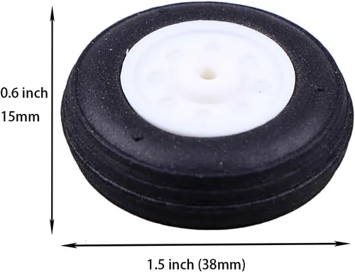 Miniatura 5 de 4pcs 38 mm 1.50" RC eléctrico Avión Plástico Hub PU Negro neumático rueda