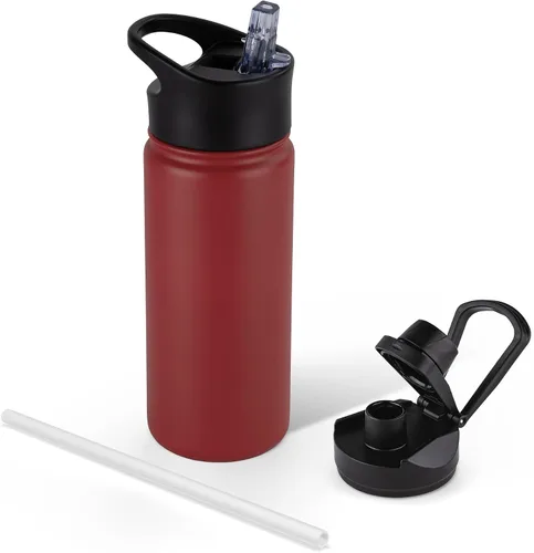 Miniatura 22 de Botella de agua aislada de 64 onzas con tapas de pajita y boquilla, jarra de agua de acero inoxidable de medio galón con mango de paracord, vacío