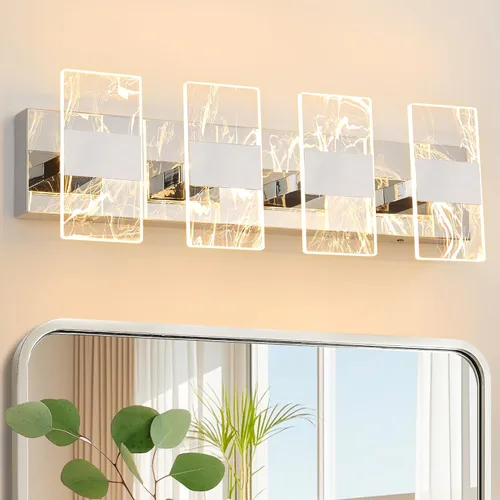 Miniatura 14 de Luminarias LED Modernas para Baño Regulables de 3 Luces Doradas para Tocador, Luminaria de Iluminación Ajustable 5CCT Luces de Tocador Sobre Espejo
