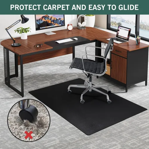 Miniatura 2 de Tapete grande para silla de oficina para alfombra, 36" x 48" antideslizante impermeable para silla de escritorio para sillas con ruedas, protector