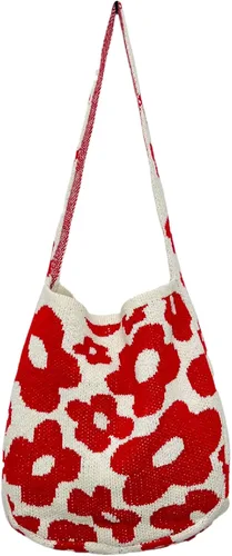 Bolso cruzado de ganchillo con diseño de hadas Y2K para mujer, bolso de compras de moda, bolso de hombro de punto