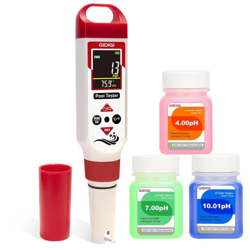 Miniatura 8 de Medidor de pH para agua, 4 en 1 EC PPM Probador de pH de temperatura para hidropónico, probador de agua TDS para agua potable, medidor de pH digital