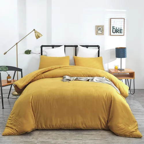 Miniatura 26 de Wellboo Juegos de edredón azul claro tamaño individual, ropa de cama sólida azul polvoriento, edredones de algodón para niños y niñas, colchas