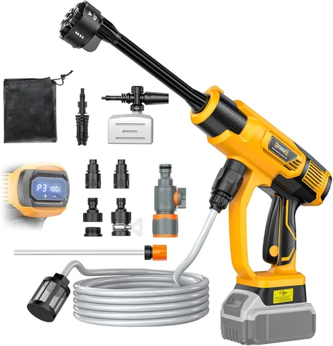DIYtoolifz Herramienta de limpieza compatible con batería DeWalt de 20 V, 2.2 libras, con manguera de 16.4 pies y boquilla 6 en 1 + accesorio para