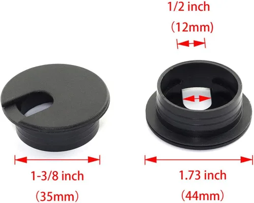 Miniatura 2 de HJ Garden 2 piezas de cable de escritorio de 1-3/8 pulgadas para ojales de cable de escritorio para oficina, PC, organizador de cables, cubierta
