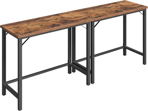 Miniatura 9 de MAHANCRIS Mesa de Bar Estrecha, Mesa de Pub de 160 cm para Sala de Estar, Mesas de Bar con Estructura de Metal Resistente, Mesa de Bar Conectable
