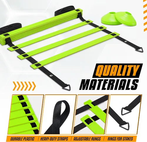Miniatura 3 de Yes4All Agility Ladder – Adjustable Speed & Agility Training Equipment for All Ages – Durable, Portable, Multiple Combo Sets Available B. Combo Lima
