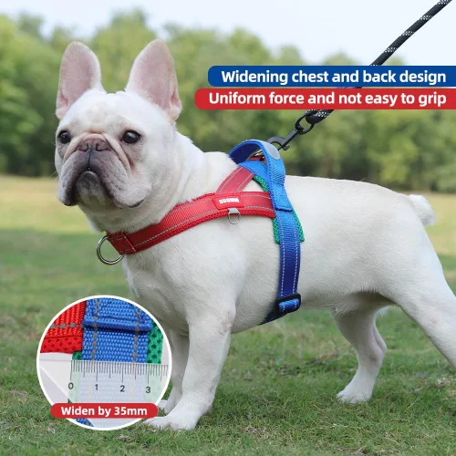 Miniatura 6 de Arnés para perro sin tirones con acolchado de malla transpirable, arnés reflectante ajustable a prueba de escapes, arnés de chaleco de ajuste rápido