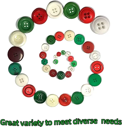 Miniatura 3 de Aproximadamente 600-700 piezas de botones navideños para manualidades con 2 y 4 agujeros, botones redondos para manualidades para decoraciones