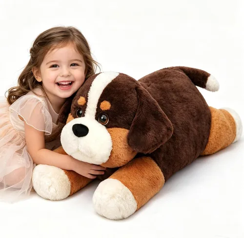 Perro de montaña bernés grande de 32 pulgadas, juguete gigante de felpa suave y esponjoso, regalos de fiesta de cumpleaños para niños y niñas