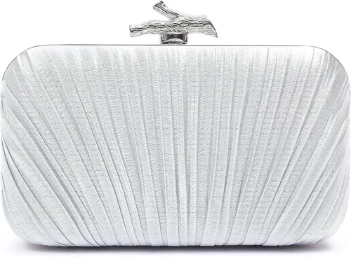 Bolsos para mujer, bolso de noche, bolsos formales con pliegues para mujer con cadena para graduación, boda, fiesta de etiqueta negra