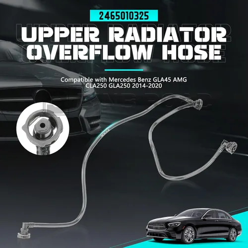 Miniatura 2 de Tubo de manguera de desbordamiento superior del radiador compatible con Mercedes Benz AMG CLA250 GLA250 GLA45 2014-2020 (reemplaza a 2465010325)