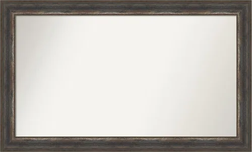 Miniatura 255 de Amanti Art Espejo de baño marrón para sobre el fregadero, 25 x 25 pulgadas, hecho a medida, espejo de tocador cuadrado marrón medio, marco de madera