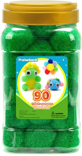 Miniatura 20 de Praisebank 300 pompones de 1 pulgada para artes y manualidades, manualidades en tarro
