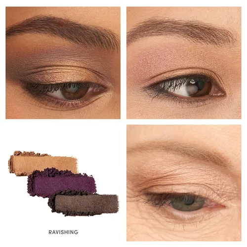 Miniatura 3 de Sombra de ojos PurePressed triple de jane iredale, color mineral altamente pigmentado, fórmula de larga duración y resistente a arrugas, segura