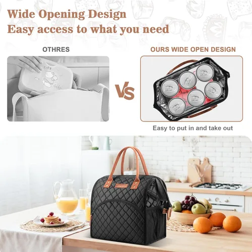 Miniatura 2 de LOKASS - Lonchera con aislamiento para mujeres y hombres - Bolsa de almuerzo reutilizable de 10 L para mujeres - Bolsa térmica con asa superior