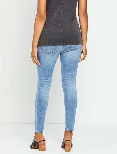 Miniatura 6 de Motherhood Maternity Women's Repreve Sustainable Over The Belly Skinny Denim Maternity Jeans Indigo Blue