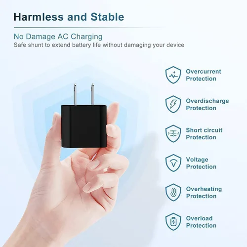 Miniatura 5 de Cargador para iPhone 17 16 15, enchufe de bloque de carga rápida USB C de 20 W y cable tipo C a C de 6 pies largo para Apple iPhone 17 Pro Max/17