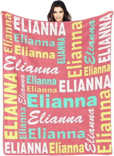 Miniatura 20 de Manta personalizada con nombre, manta personalizada con nombre, manta personalizada para adultos, niños y bebés, manta personalizada con monograma