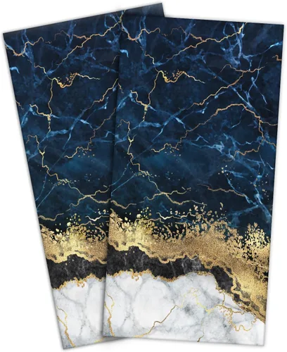 Miniatura 7 de HAISUKA Toallas de mano de mármol negro y dorado para baño, toallas de baño decorativas suaves y absorbentes, toallas de mano modernas abstractas