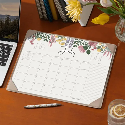 Miniatura 3 de Cabbrix Calendario de escritorio 2026 con alfombrilla de escritorio, calendario de escritorio de 15 x 12 pulgadas, de enero de 2026 a junio de 2027