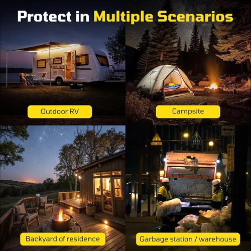 Miniatura 8 de Alarma de viaje perimetral, dispositivo de alarma de alambre de viaje de campamento de calibre 12, sistema de seguridad de alerta temprana