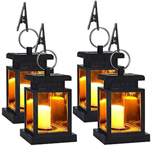Miniatura 11 de Farol solar colgante LED alimentado por energía solar, impermeable, sin llama, parpadeante, blanco cálido, decoración al aire libre para jardín