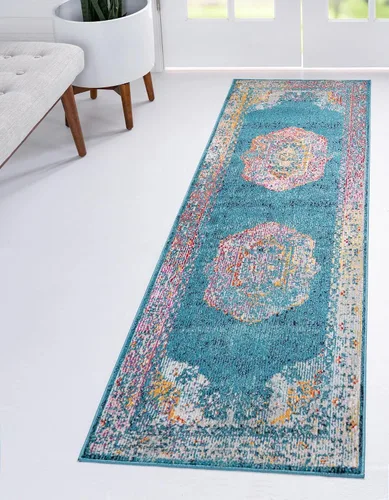 Miniatura 17 de Unique Loom Charm Collection - Alfombra de área bohemia, medallón, borde, pelo alto-bajo, moderna, tradicional, 5 pies 0 pulgadas x 8 pies 0 Gris
