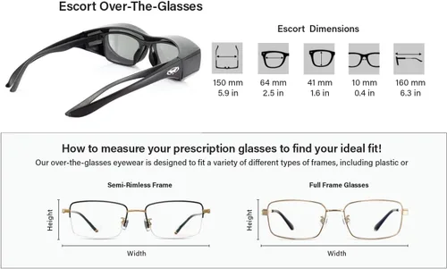 Miniatura 7 de Global Vision Escort - Gafas de sol con sobre-prescripción, tienen lentes laterales a juego que cumplen con las normas ANSI Z87.1-2003 para gafas