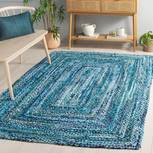 Miniatura 53 de SAFAVIEH Braided Collection - Alfombra de pasillo, 2 pies 3 pulgadas x 8 pies, color negro y azul, hecho a mano, reversible, ideal para dormitorio