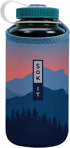 Miniatura 70 de Sok It BotlSok Funda para botella de agua con cubierta de neopreno aislante (Floral abstracto, se ajusta a CamelBak o Nalgene de 12 onzas)