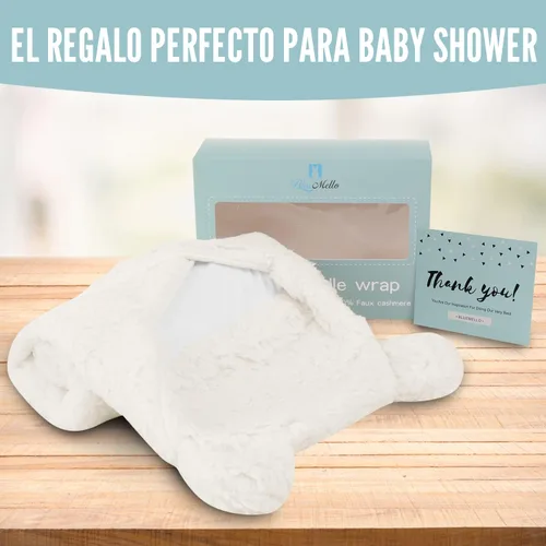 Miniatura 5 de BlueMello Manta de envoltura para bebé Peluche ultrasuave esencial para bebés de 0 a 6 meses Envoltura de recepción beige Ideal para la lista
