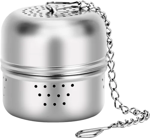 Leden Infusor de bola de té para té suelto, colador de acero inoxidable con gancho de cadena, más pronunciado para taza, taza