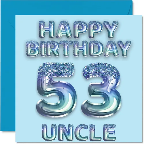 Miniatura 245 de Stuff4 Tarjeta de primer cumpleaños para niños, globo de fiesta con purpurina azul, tarjetas de feliz cumpleaños para niño de 1 año, nieto, hijo, 57