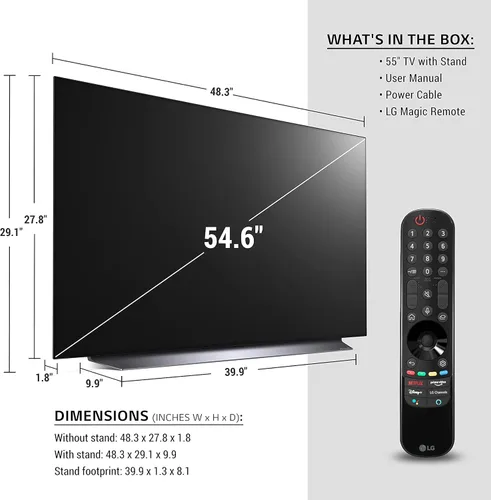 Miniatura 3 de LG OLED C1 Series 55" Alexa Smart TV 4k integrado (3840 x 2160), frecuencia de actualización de 120 Hz, 4K con tecnología de IA, Dolby Cinema, WiSA