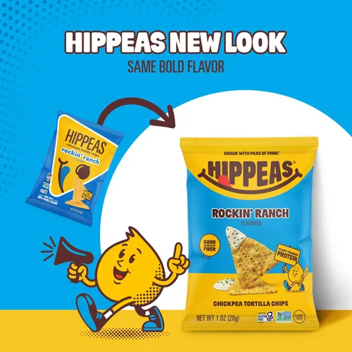 Miniatura 9 de HIPPEAS Patatas fritas de tortilla de garbanzos, bocadillos sin gluten Rockin' Ranch, sin lácteos, veganos, 1 oz, paquete de 18, 0.11 onzas